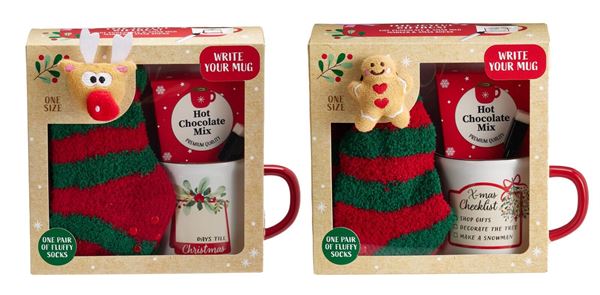 GIFTBOX JOYFULL MUG/CIOCCOLATA/CALZINI ANTISCIVOLO