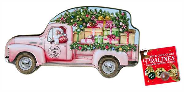 CONF. LATTA 15 PRALINE CIOCCOLATO PINK CHRISTMAS CAR
