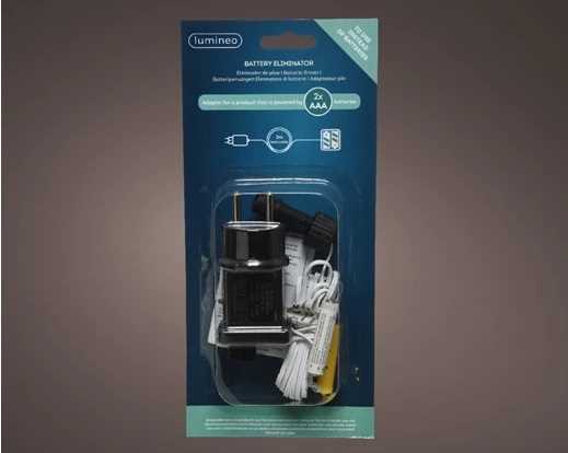 ELIMINATORE DI BATTERIE 1P 2XAAA INDOOR 1,8W C/CAVO 3MT