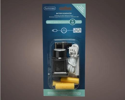 ELIMINATORE DI BATTERIE 1P 4XAA INDOOR 3,6W C/CAVO 3 MT