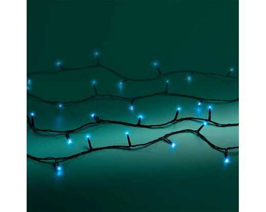 CATENA LUCE BLU 240LED MT.18 FILO NERO IP44 TIMER