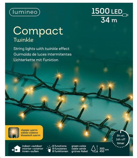 CATENA LUCE CLASSICA 1500LED COMPACT 34M FILOVERDE IP44 8F+T
