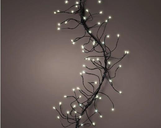 GHIRLANDA LUCE CALDA 960MICROLED MT.6 FILO NERO IP44 8FUNZ.